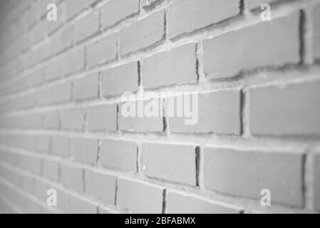 Abstrakte verwitterte Textur gebeizt alten Stuck hell grau und Alter Lack weiße Ziegel Wand Hintergrund im ländlichen Raum, Grunge rostigen Blöcke des Mauerwerks Te Stockfoto