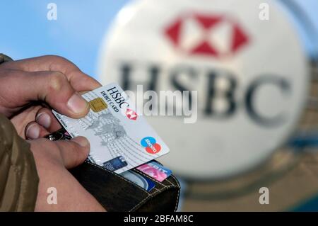 Anschauliches Bild der HSBC Bank. Stockfoto