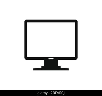 Symbol des Computermonitors in Vektor auf weißem Hintergrund dargestellt Stock Vektor