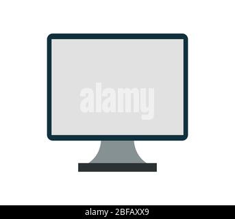 Monitorsymbol in Vektor auf weißem Hintergrund dargestellt Stock Vektor