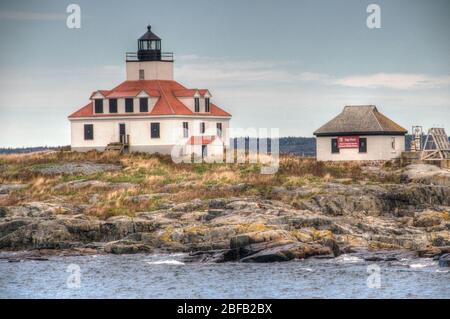 Egg Rock Leuchtturm in der Nähe von Bar Harbor, Maine. Stockfoto