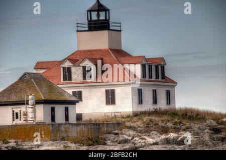 Egg Rock Leuchtturm in der Nähe von Bar Harbor, Maine. Stockfoto