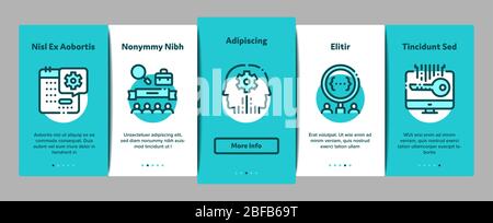 Hackathon Entwicklung Onboarding Elemente Icons Set Vector Stock Vektor