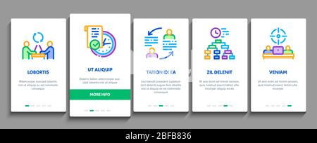 Hackathon Entwicklung Onboarding Elemente Icons Set Vector Stock Vektor