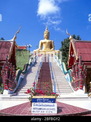 Der große Buddha, Phra Yai Tempel, Bo Phut, Koh Samui, Surat Thani Provinz, Königreich Thailand Stockfoto