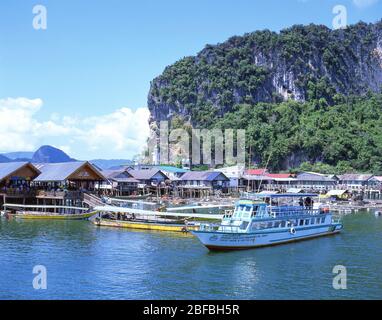 Ko Panyi (Koh Panyee) Fischerdorf mit Meeresstelzen, Phang Nga, Phang Nga Provinz, Thailand Stockfoto