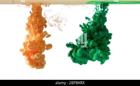 Tinten im Wasser, Farbe abstrakt Explosion Stockfoto