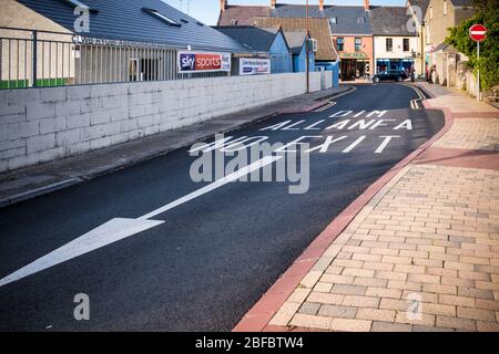 Straßenschild in Walisisch Stockfoto