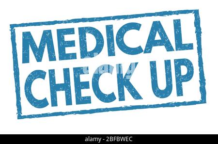 Medizinische Untersuchung Schild oder Stempel auf weißem Hintergrund, Vektor-Illustration Stock Vektor