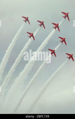 Red Arrows Fliegende Formation Team Stockfoto