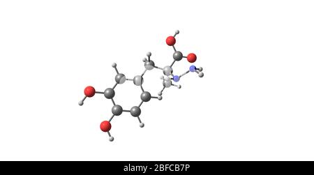 Carbidopa ist ein Medikament, das Menschen mit Parkinson-Krankheit gegeben wird, um den peripheren Stoffwechsel von Levodopa zu hemmen Stockfoto