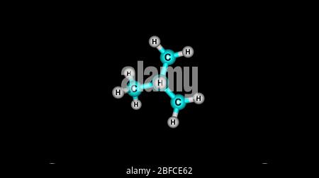 Isobutan oder Methylpropan ist eine chemische Verbindung mit der Summenformel C4H10 Stockfoto
