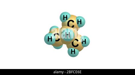Isobutan oder Methylpropan ist eine chemische Verbindung mit der Summenformel C4H10 Stockfoto