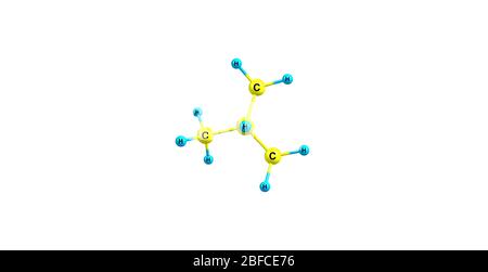 Isobutan oder Methylpropan ist eine chemische Verbindung mit der Summenformel C4H10 Stockfoto