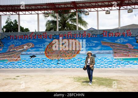 PATTANI, THAILAND - August 16 : Landschaft von Leng Chu Kiang oder Chao Mae Lim Ko Niao Chinesischer Schrein für thailänder Reise Besuch und Respekt beten Stockfoto