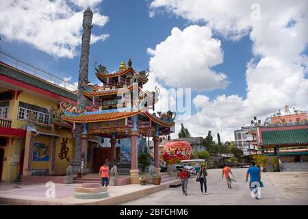 PATTANI, THAILAND - August 16 : Landschaft von Leng Chu Kiang oder Chao Mae Lim Ko Niao Chinesischer Schrein für thailänder Reise Besuch und Respekt beten Stockfoto