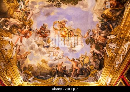 Decke der Sala di Morte im Palazzo Pitti in Florenz, Italien Stockfoto