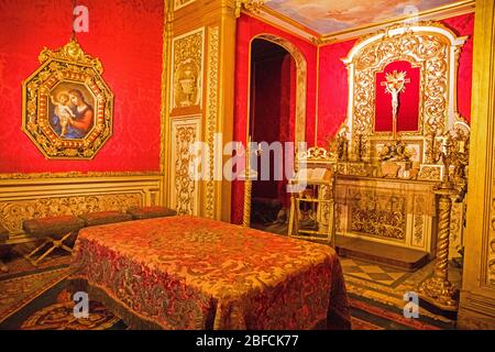Ein Schlafzimmer im Palazzo Pitti in Florenz, Italien Stockfoto