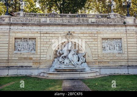 Brunnen des Pincio Treppe im Montagnola Park in Bologna, Hauptstadt und größte Stadt der Emilia Romagna Region in Norditalien Stockfoto