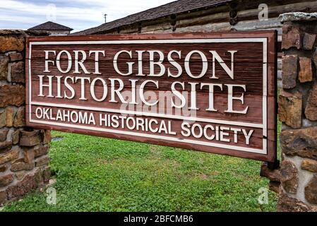Fort Gibson Historic Site, ein historischer Militärposten in Oklahoma, der von 1824 bis 1888 die amerikanische Grenze im indischen Territorium bewachte. (USA) Stockfoto