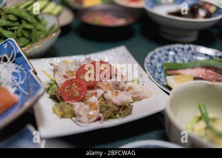 Rei-Shabu ist ein kalter Shabu-Shabu Salat typisch traditionell japanisches Gericht. Stockfoto