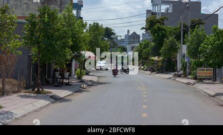 Blütenblätter auf der bunten Wald- und Blumenszene in Vietnam Stockfoto