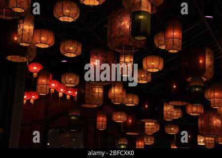 Schöne Laterne Dekoration während der Mitte-Herbst-Festival oder Moon Cake Festival in Penang Malaysia Stockfoto