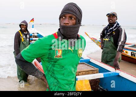 Angelcrew in der Nähe von Nouakchott, Mauretanien Stockfoto