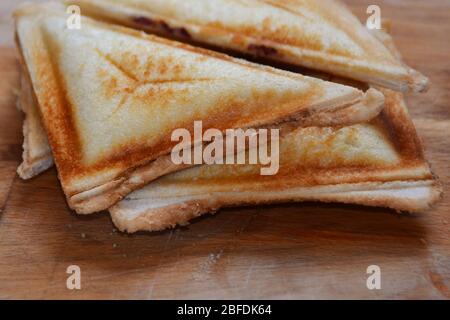 Hot Sandwich, Sandwich Toastie, Fast Food Snack Stockfoto