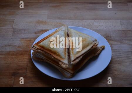 Hot Sandwich, Sandwich Toastie, Fast Food Snack Stockfoto