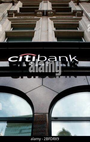 Außenaufnahme des einen Citibank Gebäude im Zentrum von London. Stockfoto