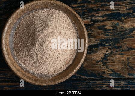 Pysllium Husk in einer Schüssel Stockfoto