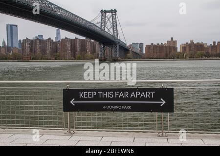 Williamsburg, Brooklyn, war die COVID-19-Pandemie. April 2020 Stockfoto