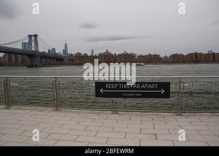 Williamsburg, Brooklyn, war die COVID-19-Pandemie. April 2020 Stockfoto