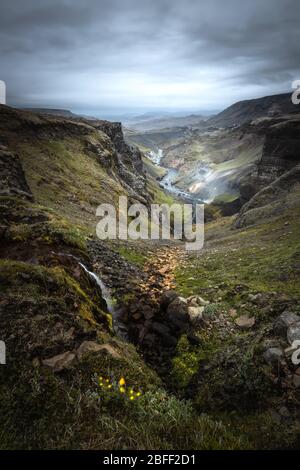 Haifoss in Island Stockfoto