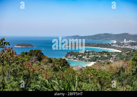Phuket, Panoramabild der Insel Phuket aus Sicht der Provinz Karon Stockfoto