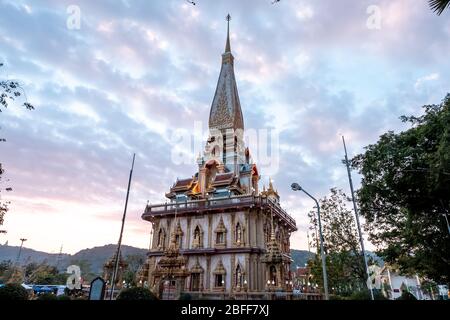 Wat Chalong Tempel, Phuket / Thailand - 17. Januar 2020: Der Wat Chalong buddhistische Tempel ist der beliebteste Tempel-Zielort in Phuket Stockfoto