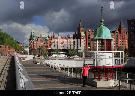 Leuchtturm, Ubersee Viertel, HafenCity, Hamburg, Deutschland, Europa Stockfoto