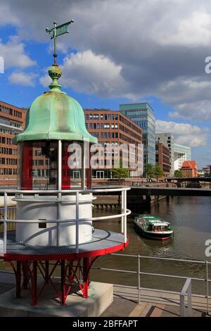 Leuchtturm, Ubersee Viertel, HafenCity, Hamburg, Deutschland, Europa Stockfoto