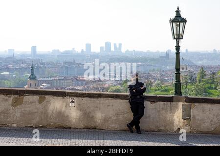 Leere Straßen von Prag während der Coronavirus-Pandemie Stockfoto