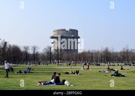 Wien, Österreich. Der Augarten ist ein weitgehend öffentlicher Park des Bundesgartens mit dem ältesten Barockgarten Wiens Stockfoto