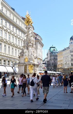 Wien, Österreich. Fußgängerzone am Graben im ersten Wiener Bezirk Stockfoto