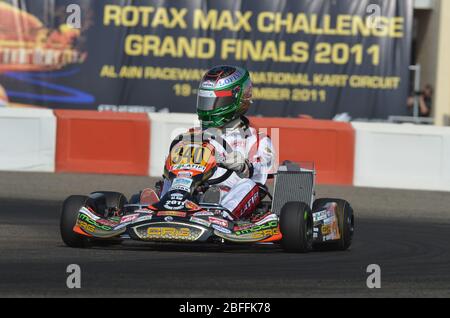 Der gebürtige Formel-1-Pilot Nicholas Latifi aus Toronto während seiner Kart-Karriere beim Rotax Grand Finale, das in Al Ain in den U.A.E. stattfand Stockfoto