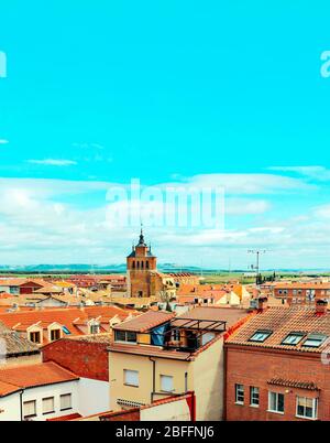 Dorf Tordesillas in Valladolid an einem bewölkten Tag Stockfoto