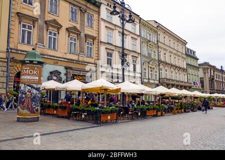 Restaurants Krakau Stare Miasto Altstädter Ring Polen Europäische Union Osteuropa Stadt Stockfoto