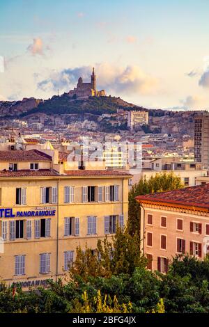 Blick über die Stadt Marseille, Frankreich Stockfoto