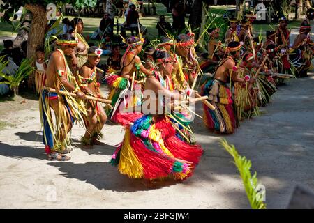 Traditioneller Stammestanz, Bambustanz, Yap, Südsee Stockfoto