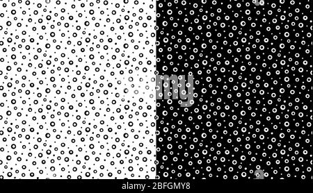 Doodle nahtlose Kreise Muster. Schwarz weiß einfache Tier Textur. Leopardenflecken. Abstrakte Vektordarstellung Stock Vektor