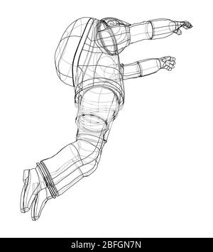 Astronaut Konzept. Vektor Rendering von 3d Stock Vektor