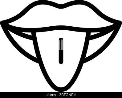 Symbol für Zungenbehandlung, Outline-Stil Stock Vektor